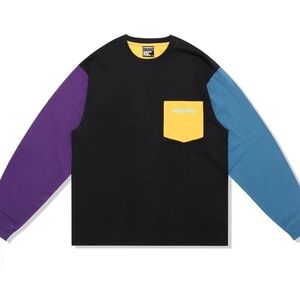 NOBADAY size Small shirt lomg sleeve black Bluetooth yellow purple